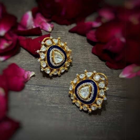 Elegant Floral Diamond-Style Stud Earrings