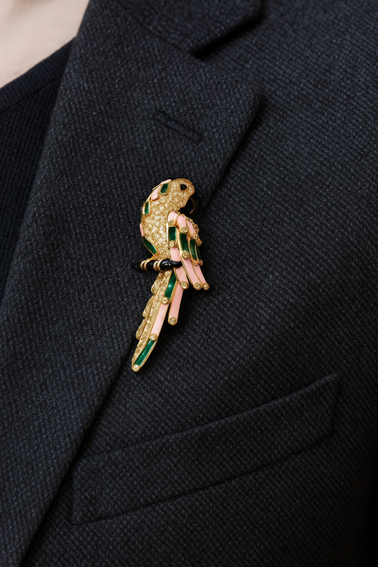 Tropical Parrot Sparkle Brooch