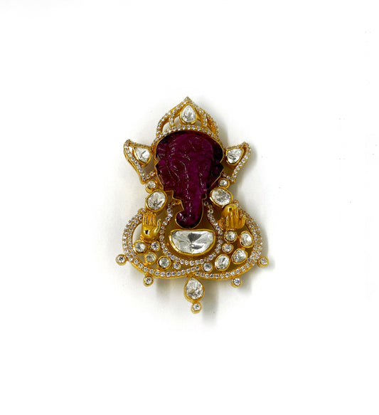 Shringaar Ganesha Polki Brooch