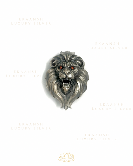 Majestic Lion 925 Silver Brooch