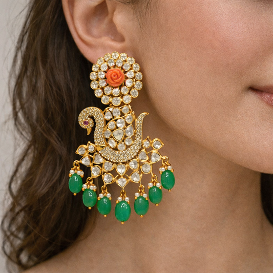 Mayur Polki Earrings