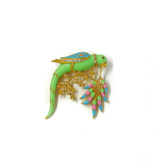 Paradise Parrot Brooch
