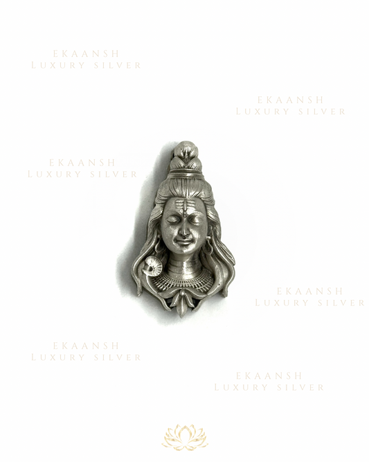Lord Shiva Silver Brooch