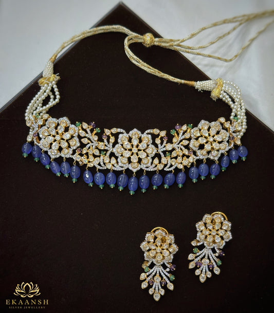 Royal Blue Moissanite Choker