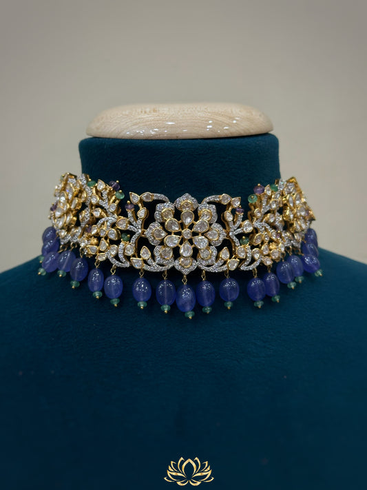 Royal Blue Moissanite Choker