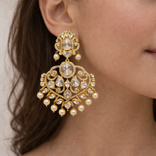 Zariya Pearl Polki Earrings