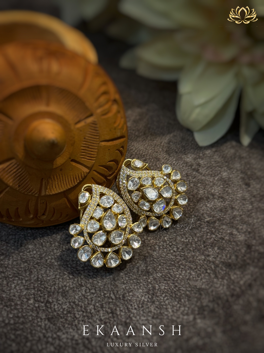 Chandrika Pear Kundan Studs