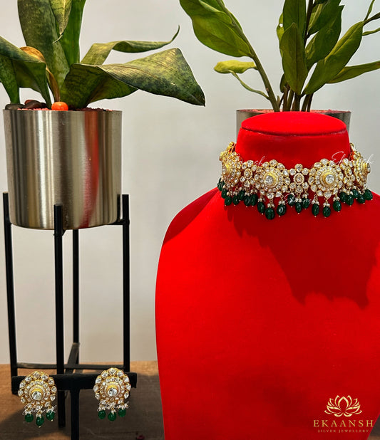 Nayra Moissanite Polki Choker Set