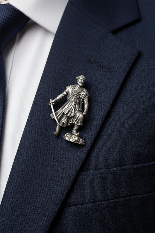 Chhatrapati Shivaji Maharaj Silver Brooch
