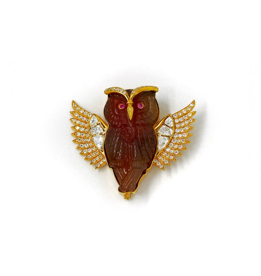 Guardian Owl Statement Brooch