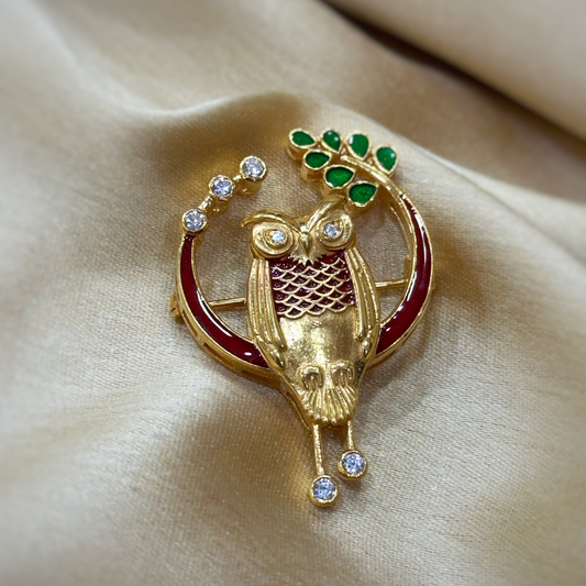 Enchanted Owl Perch Brooch