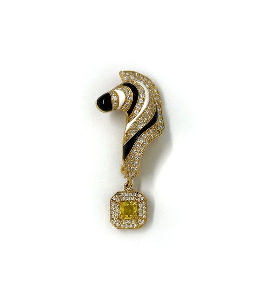 Zebra CZ Brooch
