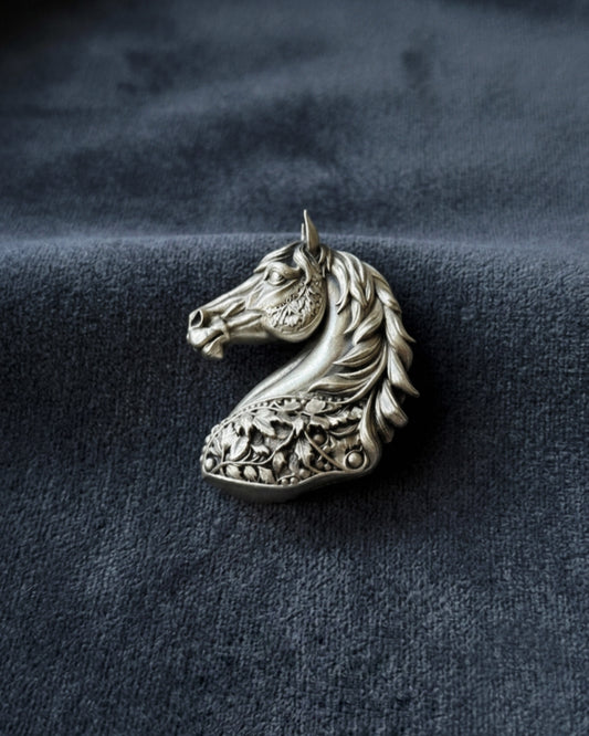 Royal Stallion 925 Silver Brooch