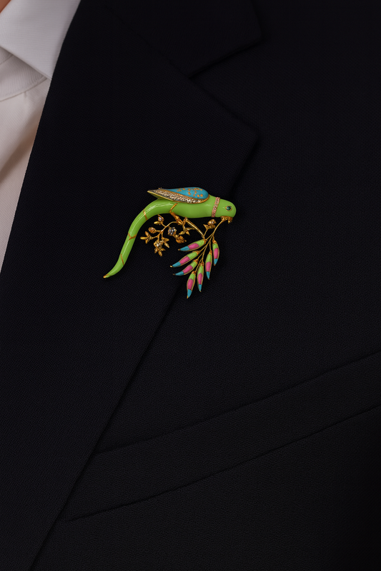 Paradise Parrot Brooch
