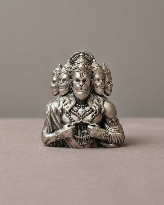 PanchMukhi Hanuman Silver Brooch