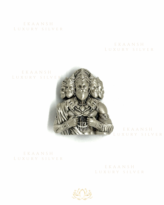 PanchMukhi Hanuman Silver Brooch