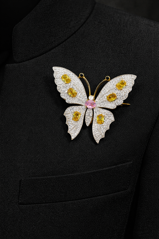 Papillon Radiance Silver Brooch