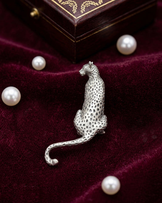 Stealth Leopard 925 Silver Brooch