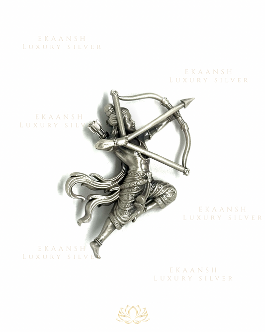 Lord Rama Silver Brooch