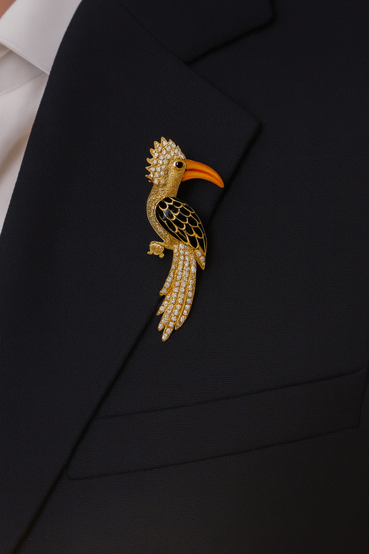 Majestic Hornbill Brooch