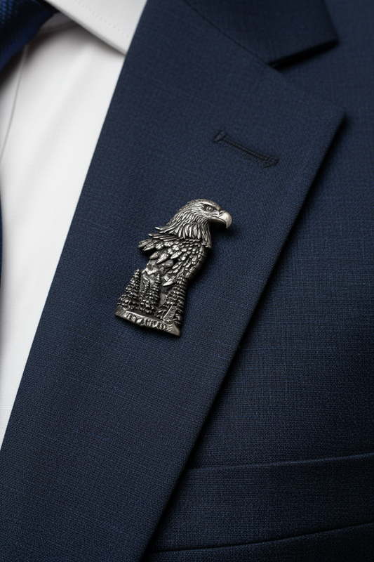 Majestic Eagle 925 Silver Brooch