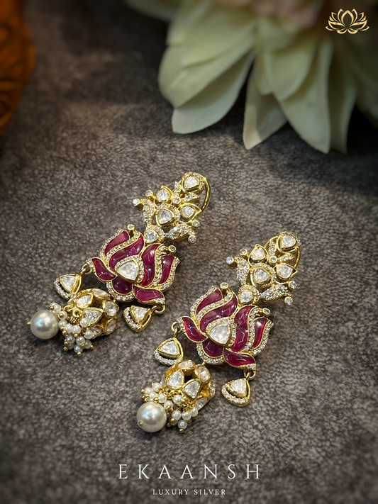 Padma Kundan Drop Earrings