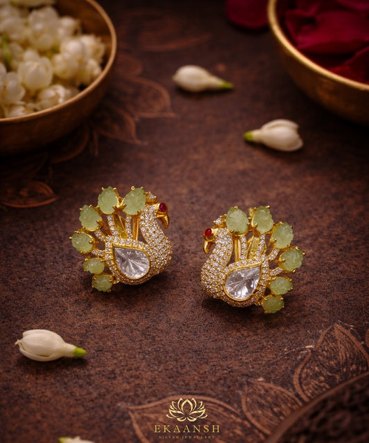 Morika peacock polki studs
