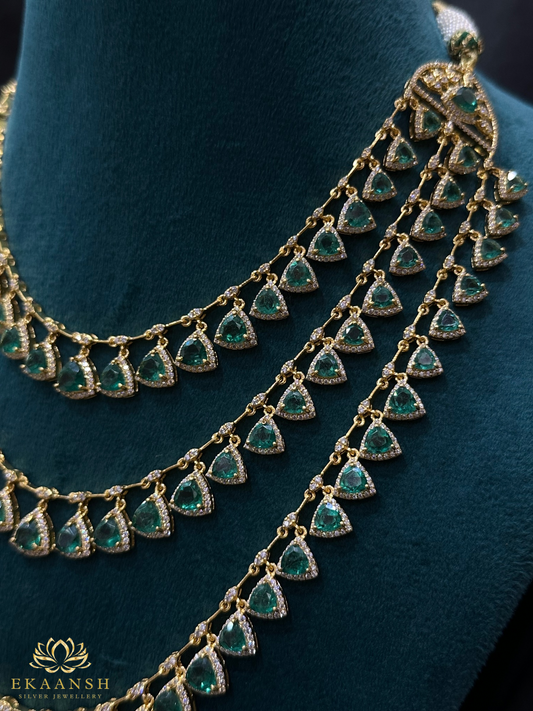 "Triveni"  Emerald Necklace